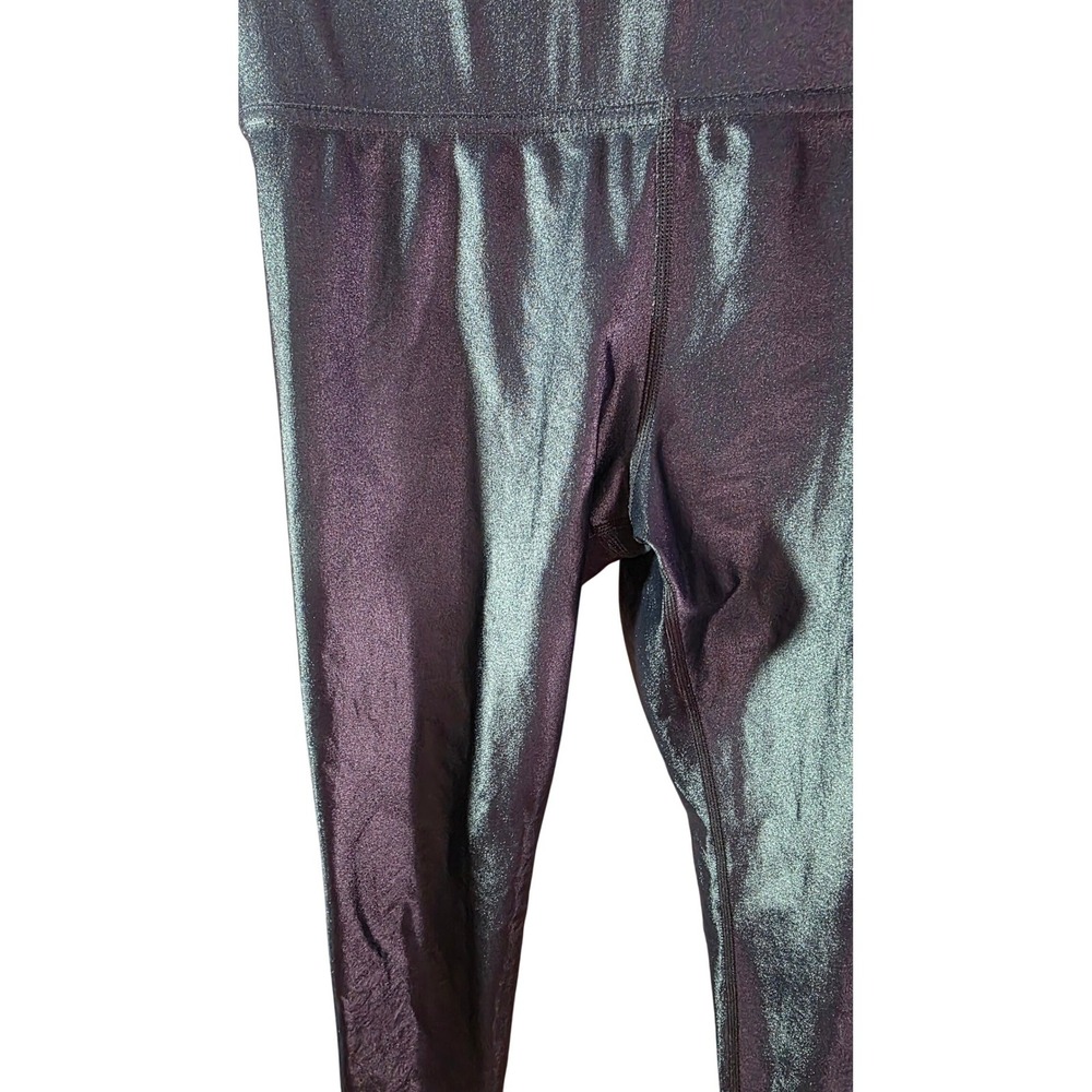 Carbon38 Metallic High Rise Leggings Small Black Shimmer 7/8 Yoga Pants - Picture 4 of 8